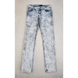 This is‎ mine skinny Acid Washed denim 80s 90s jeans SZ 9 Inseam 32.5" waist 32"